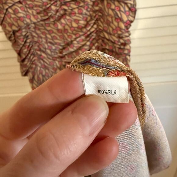 Tocca Silk Floral Print Knee Length Dress - Picture 5 of 8